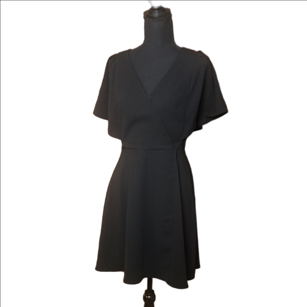 Madewell Black Mini Wrap Dress
